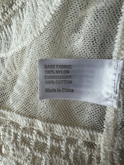 LANE BRYANT Cream Lace Overlay Kimono Cardigan Sz 14/16 Cover Up Boho Western