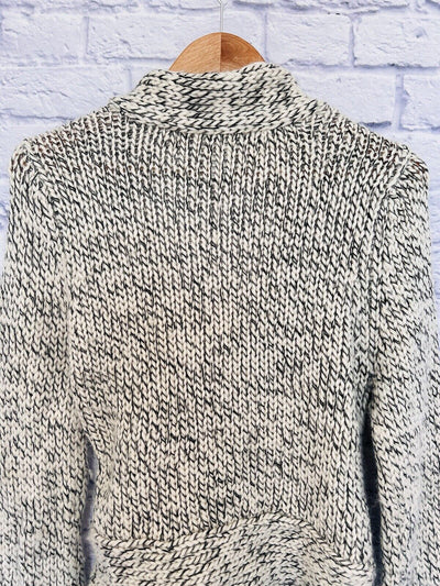 White House Black Market Wrap Front Cardigan Chunky Sweater Sz XS Wool Blend