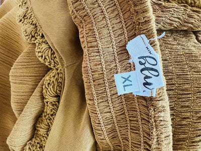 HINT OF BLUSH Crochet Boho Midi Dress Sz XL Rust Color Sleeveless 100% Rayon