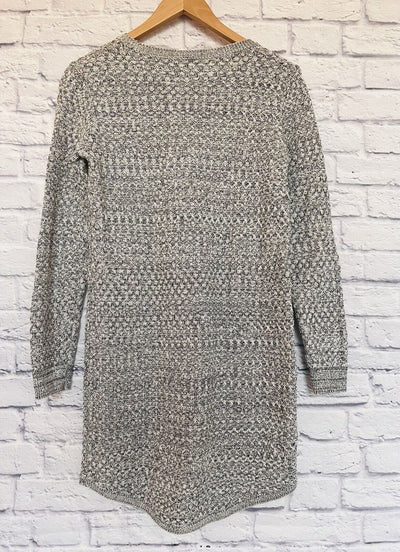 LOFT Womens Sweater Dress Sz M Black & White Heavy Knit Warm Trending Style