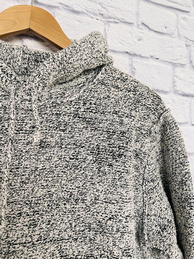 ABERCROMBIE & FITCH Warm Heavy Knit Sweater Sz S Pullover Hood Pocket