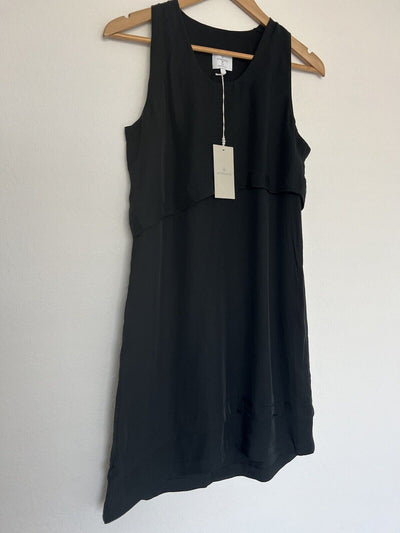 ALTERNATIVE NWT Classic Black Shift Dress Sz M Asymmetric Double Hem Sleeveless