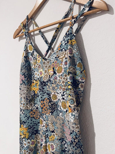 WILD FABLE Floral Daisy Jumpsuit Jumper Sz S Wide Leg Romper Boho Hippie