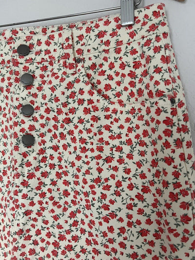 BILLABONG Floral Denim Mini Skirt Sz 30W 90s 2Yk Boho