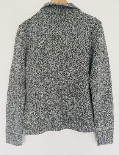 BANANA REPUBLIC Mens Cardigan Sweater Sz S Gray 100% Merino Extra Fine Wool