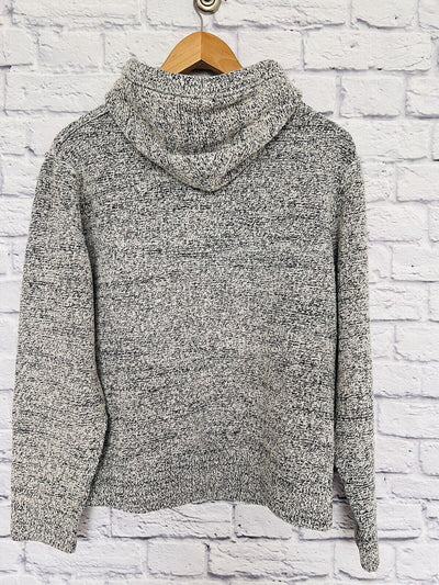 ABERCROMBIE & FITCH Warm Heavy Knit Sweater Sz S Pullover Hood Pocket