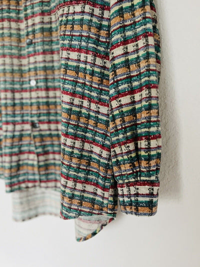 The Territory Ahead VTG Men Knit Shirt Sz XL Long Sleeve Button Down Cotton