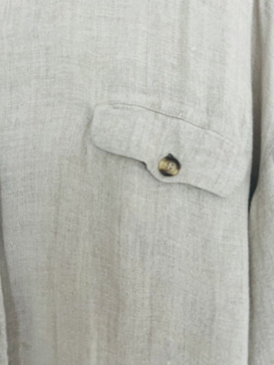 Compagnie International Express VTG 100% Linen Button-Up Shirt Sz L Lagenlook
