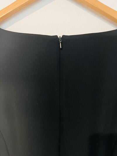 ANN TAYLOR Little Black Dress Sz 6 Faux Front Pockets Classic Back Zipper Office