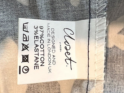 MODCLOTH Closet London Midi Dress Sz 10 Fit Flare Navy/Tan Butterfly Print