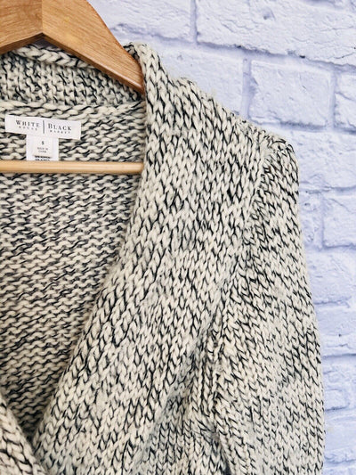 White House Black Market Wrap Front Cardigan Chunky Sweater Sz XS Wool Blend