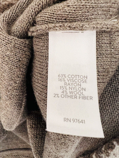 J. JILL Brown Textured Sweater Sz S Brown Long Sleeve Round Neck Wool Blend