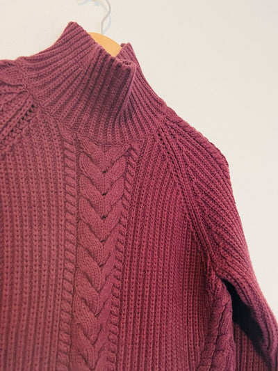LULULEMON Bring The Cozy Home Cable Knit Oversized Burgundy Sweater