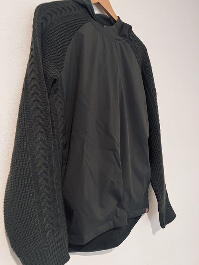 DOVER SADDLERY Equestrian Athens Jacket Sz S Gray Cable Knit Horse Riding Coat