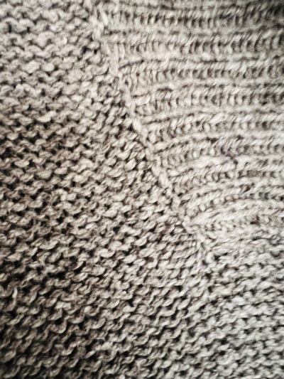 UNBRANDED Brown Sweater Sz M Wool Blend Deep V-Neck Slouchy Chunky Knit Oversize