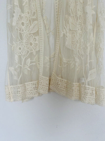 LANE BRYANT Cream Lace Overlay Kimono Cardigan Sz 14/16 Cover Up Boho Western