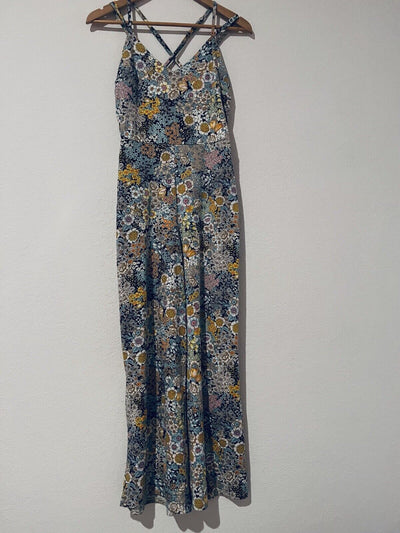 WILD FABLE Floral Daisy Jumpsuit Jumper Sz S Wide Leg Romper Boho Hippie