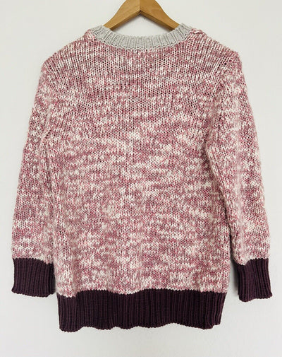 J. CREW Wool Blend Sweater Sz M Crewneck Pink 3/4 Sleeves