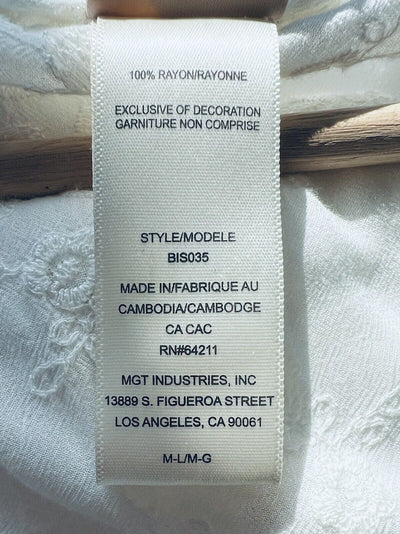 IN BLOOM by Jonquil Tie Wrap Kimono Robe White Floral Embroidered Fairy Boho