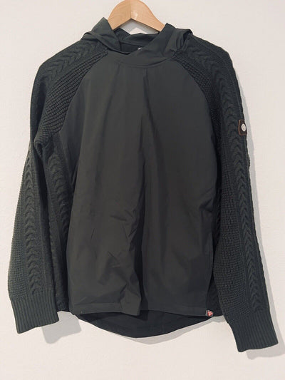 DOVER SADDLERY Equestrian Athens Jacket Sz S Gray Cable Knit Horse Riding Coat