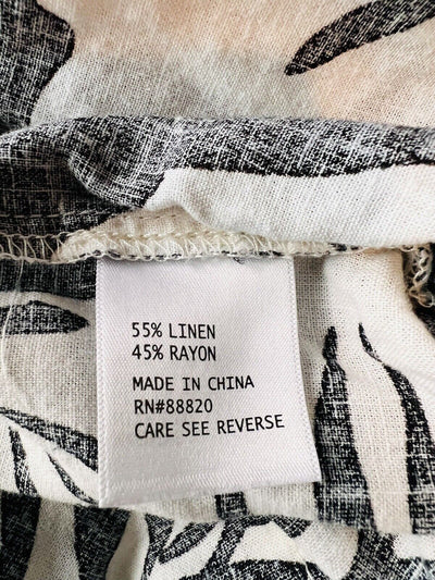 RACHEL ZOE Zebra Animal Print Drawstring Pant Sz S Linen Blend Oversized Fit