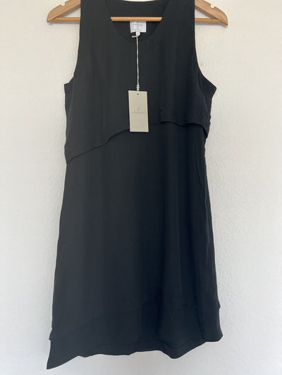 ALTERNATIVE NWT Classic Black Shift Dress Sz M Asymmetric Double Hem Sleeveless