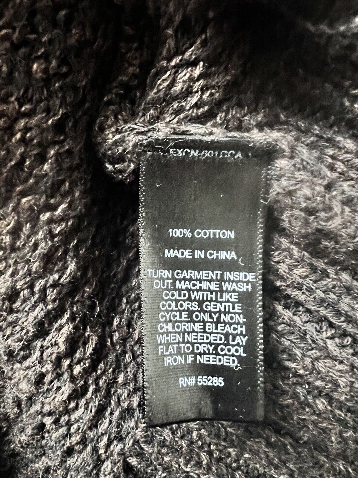 Express Mens Cardigan Sweater Sz M Brown Long Sleeve Cotton Toggle Button & Zip