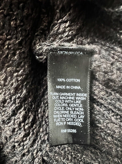 Express Mens Cardigan Sweater Sz M Brown Long Sleeve Cotton Toggle Button & Zip