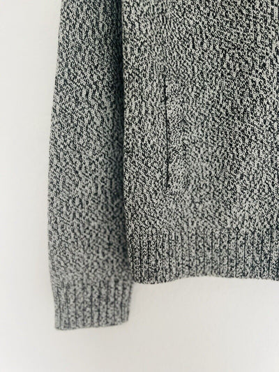 BANANA REPUBLIC Mens Cardigan Sweater Sz S Gray 100% Merino Extra Fine Wool