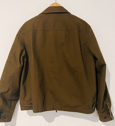 AMERICAN LIVING Khaki Jacket Size XL Short Zip Plaid Lining