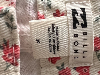 BILLABONG Floral Flower Denim Mini Skirt Sz 30W 90s 2Yk Boho