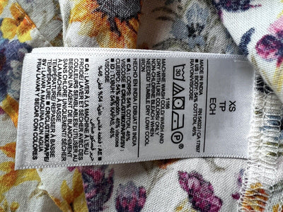 OLD NAVY Tiered Wildflower Floral Fit & Flare Dress Sz XS Open Back Bow Boho