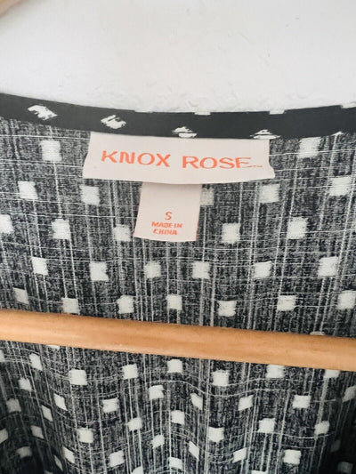 KNOX ROSE Short Sleeve Actual Wrap Dress Sz S Pockets Puff Sleeves Polka Dot