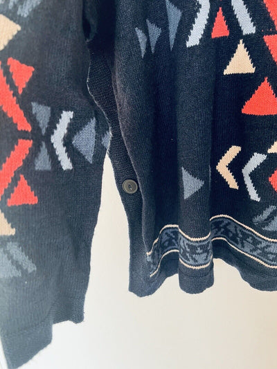 J. JILL Aztec Turtleneck Sweater Sz S Doleman Sleeve Tunic Botton Boho Western