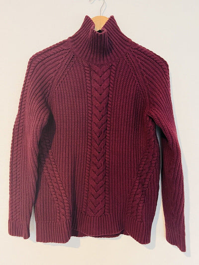 LULULEMON Bring The Cozy Home Cable Knit Oversized Burgundy Sweater