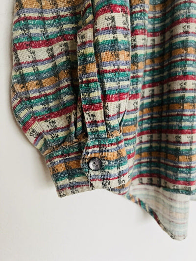 The Territory Ahead VTG Men Knit Shirt Sz XL Long Sleeve Button Down Cotton