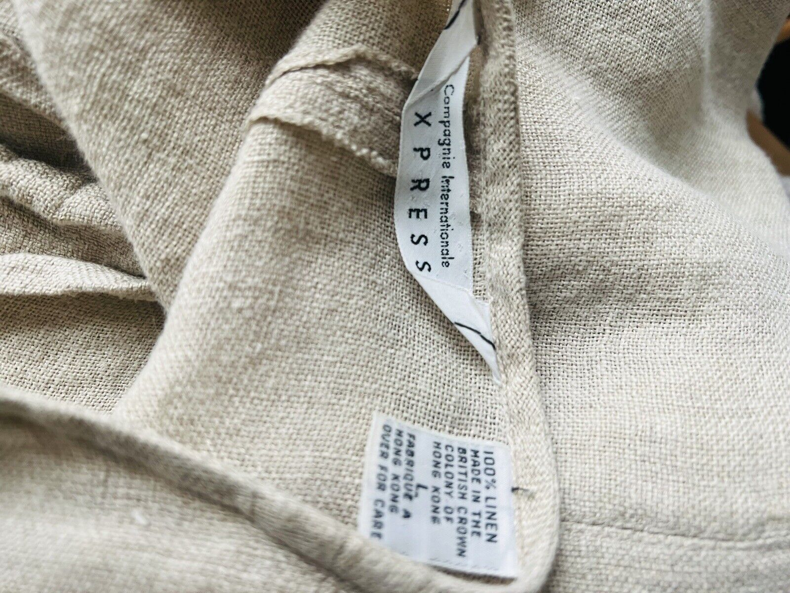 Compagnie International Express VTG 100% Linen Button-Up Shirt Sz L Lagenlook