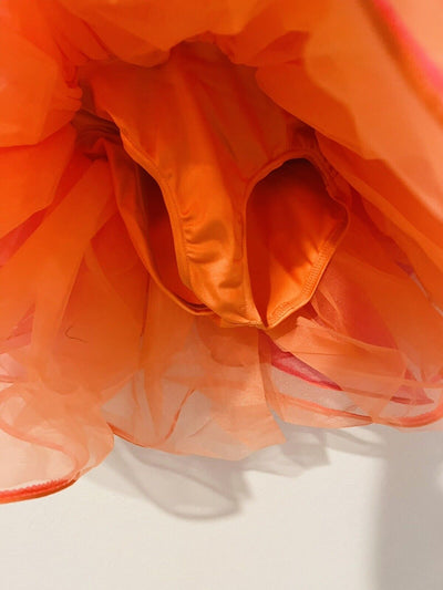 WIESSMAN Ballet Girls Dance Dress Sz SC Red/Pink/Orange Tutu Sequin Style 14218