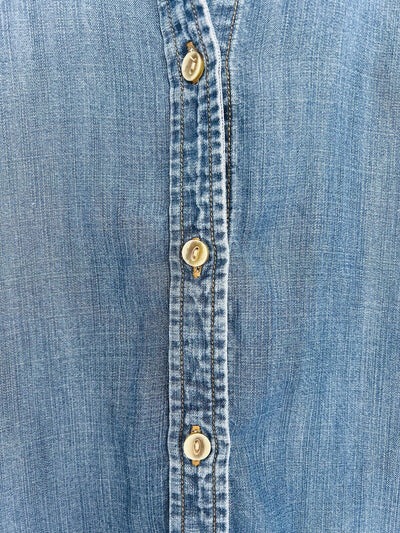 ANTHROPOLOGIE Cloth & Stone Chambray Shirt Sz L Long Sleeve Button Down
