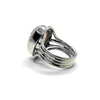 Boho Chic Heavy Statement Sterling Silver Ring Rose Quartz Triple Banded Bohemian Rings