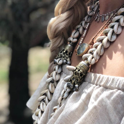 Banjara Vintage Cowrie Necklace-Necklace-Freya Branwyn