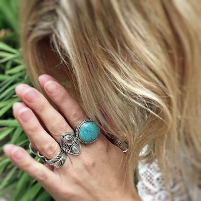 Freya Turquoise Ring-Rings-Freya Branwyn