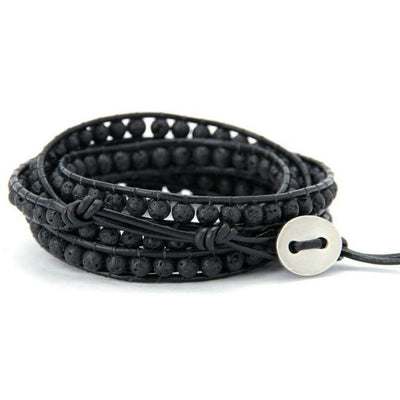 Lava Stone Leather Wrap His n' Hers!-Bracelet-Freya Branwyn