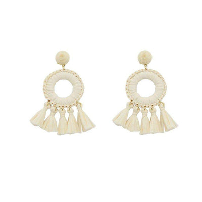 Taini Raffia Earrings-Earrings-Freya Branwyn
