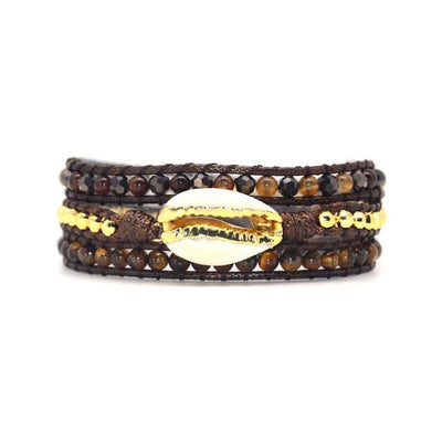 Tigers Eye Shell Bracelet-Bracelet-Freya Branwyn