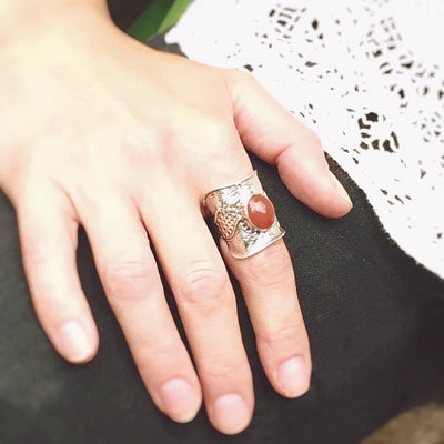 Vera Carnelian Ring-Rings-Freya Branwyn