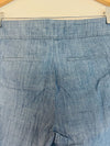 Isaac Mizrahi Womens Shorts 6 Blue Chambray Button Pockets Classic Casual Preppy