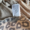 A NEW DAY Beige & Gray Henley Blouse Sz S Animal Leopard Print Pullover Boho