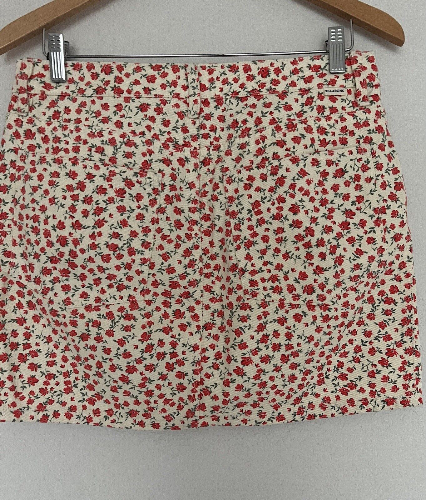 BILLABONG Floral Flower Denim Mini Skirt Sz 30W 90s 2Yk Boho