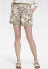 NEW KNOX Rose Hi-Rise Shorts Sz M Beige Floral  Relaxed Fit Button Zip